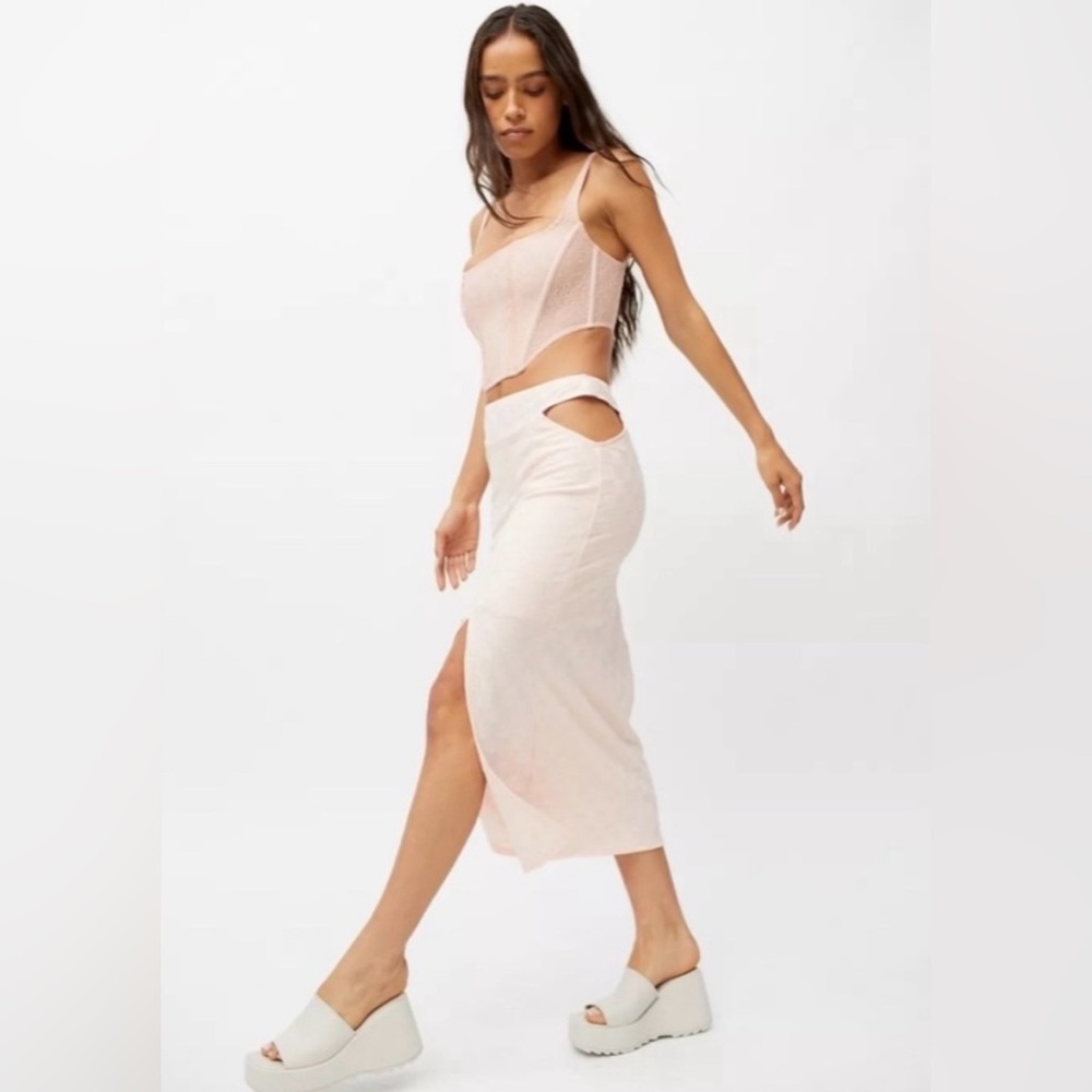 UO Delia V Strap Knit Mini Skirt